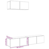 3 Piece TV Cabinet Set Wall-mounted Old Wood Engineered Wood 3329003