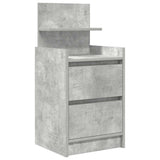 Bedside Cabinet with 2 Drawers Concrete Grey 38x34x80 cm 861361