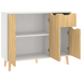 Sideboard White and Sonoma Oak 90x30x72 cm Engineered Wood 326818