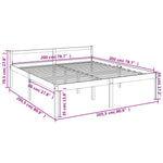 ZNTS Senior Bed without Mattress Grey 200x200cm Solid Wood Pine 810636