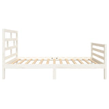 3101269 Bed Frame without Mattress White Solid Wood 90x200 cm