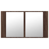 LED Bathroom Mirror Cabinet Brown Oak 80x12x45 cm Acrylic 834953