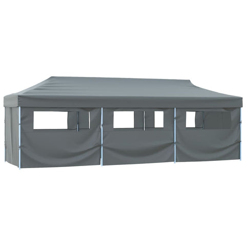 Folding Pop-up Party Tent with 8 Sidewalls 870x291x315 cm Anthracite 44982