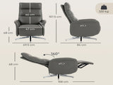 Power Recliner Chair, Swivel Electric Reclining Chair with Type CUSB, Recliner Armchair with T3398P548056