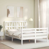 Bed Frame without Mattress White 120x200 cm Solid Wood 3194372