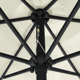 Garden Parasol with LED Lights and Aluminium Pole 270 cm Sand White 47353