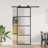 Sliding Door with Hardware Set Black 76x205 cm ESG Glass 3375907