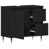 Bathroom Cabinet Black Oak 65 x 33 x 60 cm Engineered Wood 862890