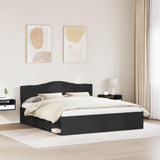 Bed Frame with Headboard Black 180 x 200 cm Solid Pine Wood 3412863