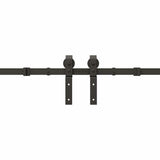 Sliding Door Hardware Kit 366 cm Steel Black 3295803