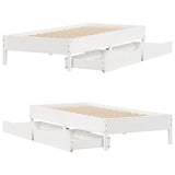 Bed Frame without Mattress White 100x200 cm Solid Wood Pine 3301717