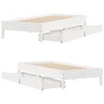 Bed Frame without Mattress White 90x190 cm Single Solid Wood Pine 3301732