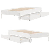 Bed Frame without Mattress White 90x190 cm Single Solid Wood Pine 3301732