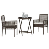 Garden Bistro Set 3 pcs Brown Poly rattan 3334963