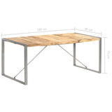 Dining Table 180x90x75 cm Solid Rough Mango Wood 321564