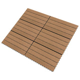 Decking Tiles 6 pcs WPC 60x30 cm 1.08 m Brown 149028