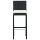 7 Piece Garden Bar Set Black Solid Wood Acacia and Poly Rattan 3295300