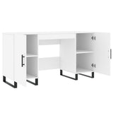 Desk White 140x50x75 cm Engineered Wood 829572