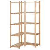 327323 5-Tier Storage Corner Rack 82,5x82,5x170 cm Solid Pinewood