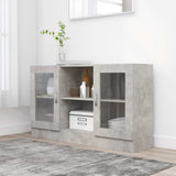 Vitrine Cabinet Concrete Grey 120x30.5x70 cm Engineered Wood 802790