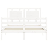 Bed Frame without Mattress White Double Solid Wood 3194027