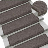 Stair Mats Self-adhesive Sisal-Look 30 pcs 65x21x4 cm Grey and Beige 3365884