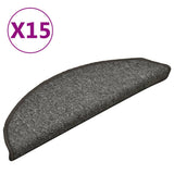Stair Mats 15 pcs 56x17x3 cm Dark Grey Half Round 322368