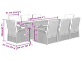 9 Piece Garden Dining Set with Cushions Grey Poly Rattan 3277611