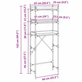 Washing Machine Shelf with Shelf Artisan Oak 67 x 25 x 163 cm 883551