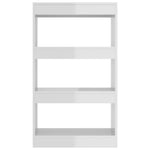 ZNTS Book Cabinet/Room Divider High Gloss White 60x30x103 cm Engineered Wood 811661