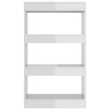 ZNTS Book Cabinet/Room Divider High Gloss White 60x30x103 cm Engineered Wood 811661