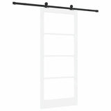 Sliding Door ORKDAL White 93 x 211 cm Solid Pine Wood and Glass 3332150