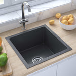 ZNTS Handmade Kitchen Sink Black Stainless Steel 51501