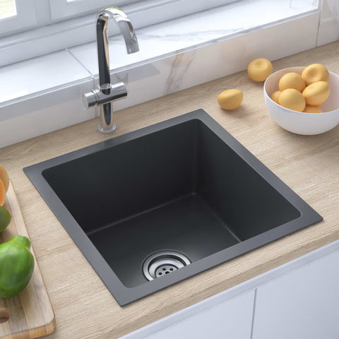 ZNTS Handmade Kitchen Sink Black Stainless Steel 51501