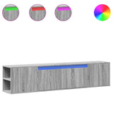 TV Wall Cabinet with LED Grey Sonoma 180x31x39.5 cm 3307959