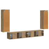 TV Wall Cabinet Set 4 pcs Artisan Oak Engineered Wood 3408933