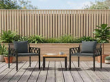Outdoor Furniture Set 3 pcs Grey and Dark Grey Poly Rattan 42025348