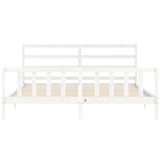 Bed Frame without Mattress White 200x200 cm Solid Wood Pine 3191927