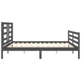 Bed Frame without Mattress Grey 200x200 cm Solid Wood 3194723