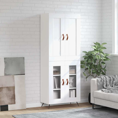 Highboard White 69.5x34x180 cm Engineered Wood 3199593