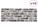 Wall Panels 10 pcs Dark Grey and White 100 x 50 cm EPS Foam 332925