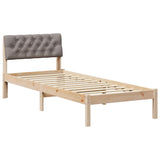 Bed frame Brown and taupe 80 x 200 cm Solid pine wood 878642
