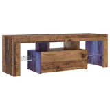 TV Cabinet with LED Lights Old Wood 120x36.5x40 cm Engineered Wood 856301