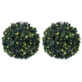 Artificial Boxwood Balls with LED Lights 2 pcs Green 22 cm 3335895