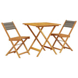 Bistro Set Grey Solid acacia wood, Polypropylene Foldable 3281866