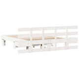 Bed Frame with Headboard White 140 x 190 cm Solid Pine Wood 3385695