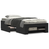Bed Frame without Mattress Black 90x200 cm Engineered Wood 3295493