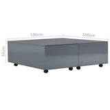 Coffee Table High Gloss Grey 100x100x35 cm 283726