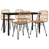 5 Piece Garden Dining Set Poly Rattan 3157889