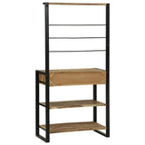 Kitchen Rack Brown and Black 80 x 40 x 160 cm Solid Mango Wood 4015989